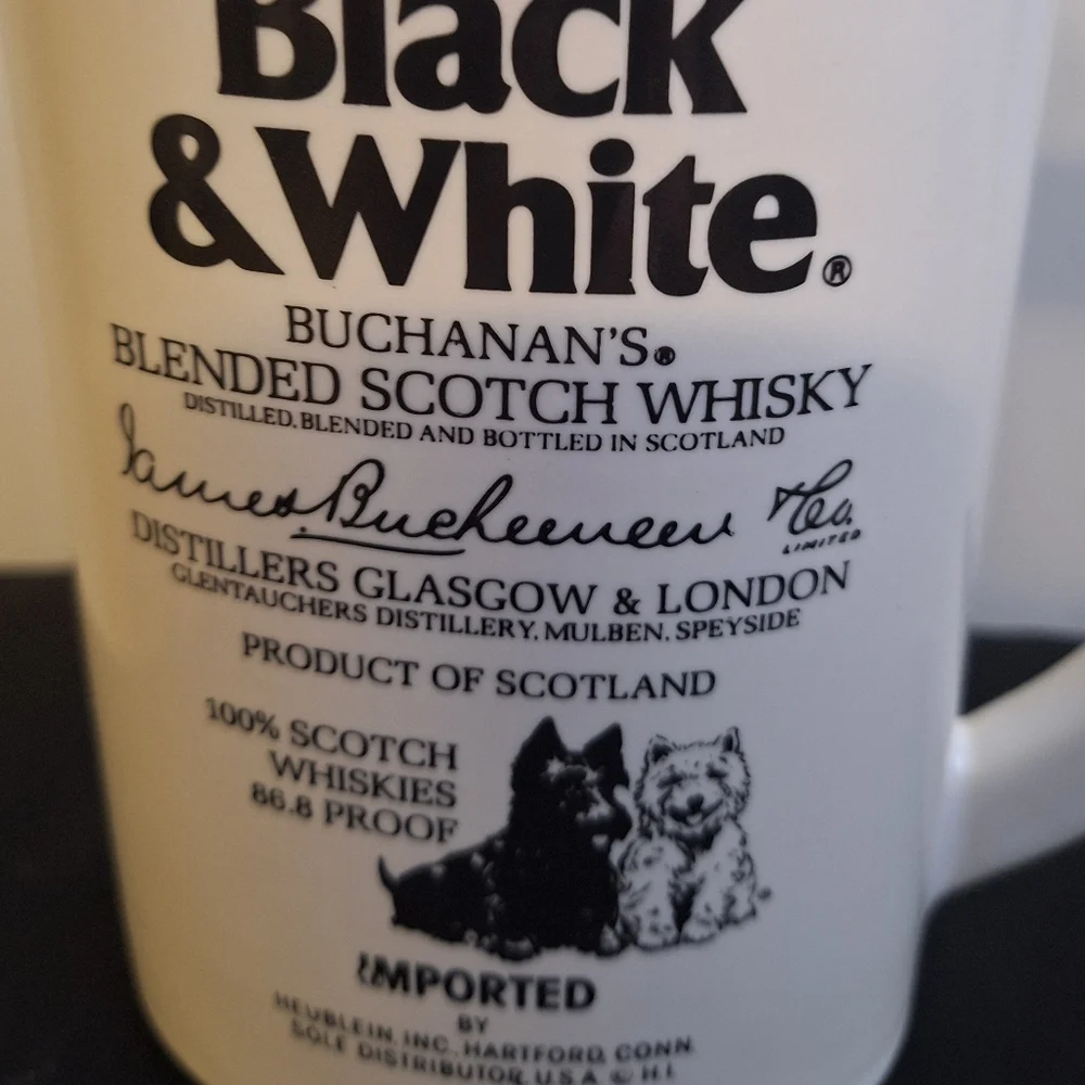 Black & White Buchanan's Whisky Pitcher